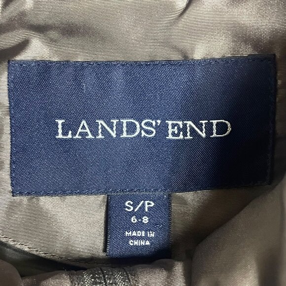 Lands' End Down Filled Full Zip Puffer Vest Brown Sz SM (6-8) Pockets - Picture 6 of 6